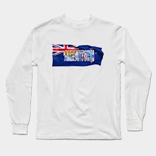 ARROWTOWN - New Zealand with Flag Long Sleeve T-Shirt